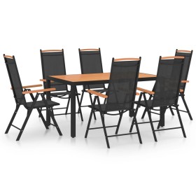 7-piece black aluminum garden dining set by vidaXL, Garden sets - Ref: Foro24-3070629, Price: 529,99 €, Discount: %