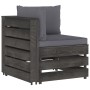 4-seater pallet sofa with gray cushions and impregnated pine wood. by vidaXL, Garden sets - Ref: Foro24-3068216, Price: 416,8...