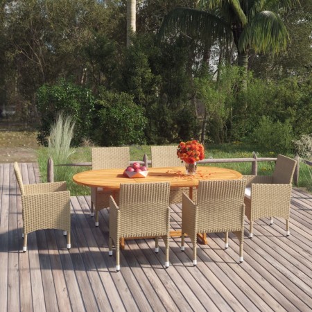 Juego de comedor de jardín 7 piezas ratán sintético beige de vidaXL, Conjuntos de jardín - Ref: Foro24-3070753, Precio: 679,5...