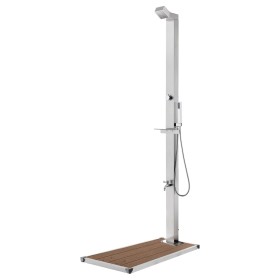 Garden shower with brown base 225 cm stainless steel by vidaXL, Pool and spa accessories - Ref: Foro24-3070787, Price: 309,23...