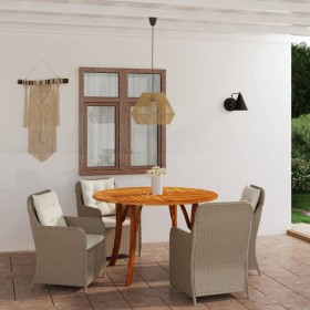 Juego de comedor para jardín 5 piezas marrón de vidaXL, Conjuntos de jardín - Ref: Foro24-3071830, Precio: 800,99 €, Descuent...