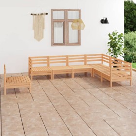 7-teiliges Gartenmöbel-Set aus massivem Kiefernholz von vidaXL, Gartensets - Ref: Foro24-3083034, Preis: 331,99 €, Rabatt: %