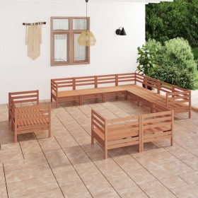 Garden furniture set 11 pieces solid honey brown pine wood by vidaXL, Garden sets - Ref: Foro24-3083217, Price: 594,99 €, Dis...