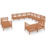 Garden furniture set 11 pieces solid honey brown pine wood by vidaXL, Garden sets - Ref: Foro24-3083217, Price: 595,74 €, Dis...