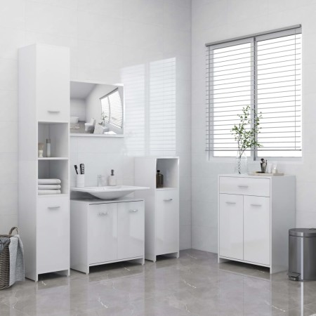 Glossy White 4-Piece Bathroom Furniture Set by vidaXL, Bathroom furniture - Ref: Foro24-3071717, Price: 229,71 €, Discount: %