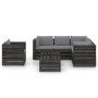 8-piece garden furniture with gray impregnated wood cushions by vidaXL, Garden sets - Ref: Foro24-3068493, Price: 774,82 €, D...