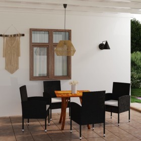 Juego de comedor para jardín de 5 piezas negro de vidaXL, Conjuntos de jardín - Ref: Foro24-3071916, Precio: 327,99 €, Descue...