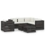 8-piece garden furniture with gray impregnated wood cushions by vidaXL, Garden sets - Ref: Foro24-3068494, Price: 799,99 €, D...