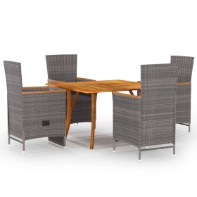 Juego de comedor de jardín 5 piezas gris de vidaXL, Conjuntos de jardín - Ref: Foro24-3071956, Precio: 779,99 €, Descuento: %