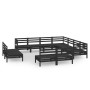 Garden furniture set 11 pieces solid black pine wood by vidaXL, Garden sets - Ref: Foro24-3083158, Price: 577,01 €, Discount: %