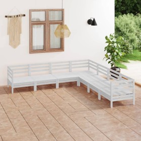 7-teiliges Gartenmöbel-Set massives Kiefernholz weiß von vidaXL, Gartensets - Ref: Foro24-3083095, Preis: 372,99 €, Rabatt: %