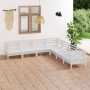 7-teiliges Gartenmöbel-Set massives Kiefernholz weiß von vidaXL, Gartensets - Ref: Foro24-3083095, Preis: 371,94 €, Rabatt: %