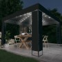 Cenador con doble techo y tira de luces LED antracita 3x3 m de vidaXL, Carpas y cenadores - Ref: Foro24-3070304, Precio: 272,...