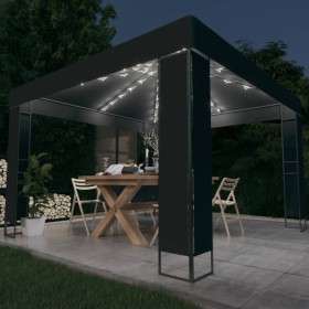 Pavillon mit Doppeldach und anthrazitfarbenem LED-Lichtband 3x3 m von vidaXL, Zelte und Pavillons - Ref: Foro24-3070304, Prei...