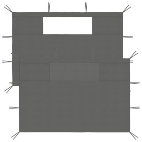 Seitenwände Pavillon mit Fenstern 2 Stück anthrazitgrau von vidaXL, Zubehör für Pavillons und Pavillons - Ref: Foro24-3070419...