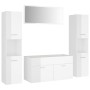 Glossy white engineered wood bathroom furniture set by vidaXL, Bathroom furniture - Ref: Foro24-3071069, Price: 217,15 €, Dis...