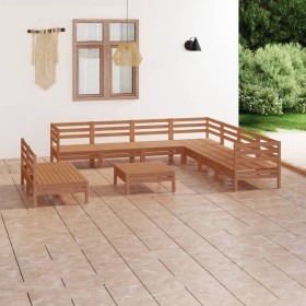 Gartenmöbel-Set 10-teilig aus massivem honigbraunem Kiefernholz von vidaXL, Gartensets - Ref: Foro24-3083132, Preis: 500,87 €...