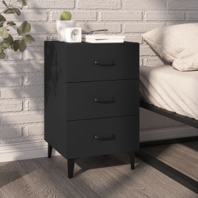 Black engineered wood nightstand 40x40x66 cm by vidaXL, Nightstands - Ref: Foro24-812088, Price: 62,99 €, Discount: %