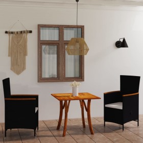 3-piece black garden dining set by vidaXL, Garden sets - Ref: Foro24-3071888, Price: 402,71 €, Discount: %