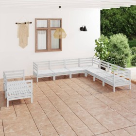 Garden furniture set 9 pieces solid white pine wood by vidaXL, Garden sets - Ref: Foro24-3083185, Price: 417,99 €, Discount: %