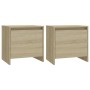 Mesita noche 2 uds madera ingeniería roble Sonoma 45x34x44,5 cm de vidaXL, Mesitas de noche - Ref: Foro24-809870, Precio: 56,...