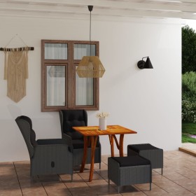 Juego de comedor para jardín de 5 piezas gris oscuro de vidaXL, Conjuntos de jardín - Ref: Foro24-3071922, Precio: 942,99 €, ...