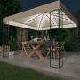 Pavillon mit LED-Lichtbändern 3x3 m aus cremefarbenem Stoff von vidaXL, Zelte und Pavillons - Ref: Foro24-3070326, Preis: 252...