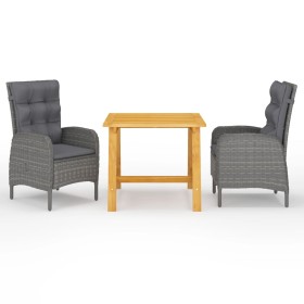 3-piece gray garden dining set by vidaXL, Garden sets - Ref: Foro24-3068689, Price: 506,28 €, Discount: %