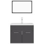 Gray engineered wood bathroom furniture set by vidaXL, Bathroom furniture - Ref: Foro24-3071317, Price: 222,65 €, Discount: %