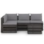 5-piece garden furniture with gray impregnated wood cushions by vidaXL, Garden sets - Ref: Foro24-3068253, Price: 508,56 €, D...