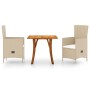 Beige 3-piece garden dining set by vidaXL, Garden sets - Ref: Foro24-3071890, Price: 373,76 €, Discount: %