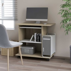 Computer desk made of white oak plywood, 80x50x75 cm by vidaXL, Desks - Ref: Foro24-802899, Price: 102,99 €, Discount: %