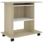 Computer desk made of white oak plywood, 80x50x75 cm by vidaXL, Desks - Ref: Foro24-802899, Price: 102,62 €, Discount: %