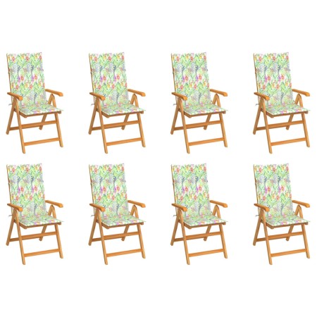 Reclining garden chairs with cushions 8 pcs solid teak by vidaXL, Garden chairs - Ref: Foro24-3072553, Price: 829,95 €, Disco...