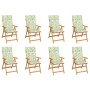 Reclining garden chairs with cushions 8 pcs solid teak by vidaXL, Garden chairs - Ref: Foro24-3072553, Price: 829,95 €, Disco...