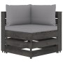 7-piece garden furniture set with gray impregnated wood cushions by vidaXL, Garden sets - Ref: Foro24-3068481, Price: 739,92 ...