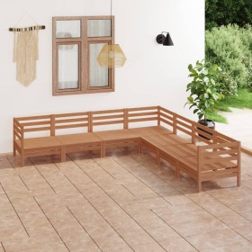 7-piece solid pine wood garden furniture set in honey brown. by vidaXL, Garden sets - Ref: Foro24-3083097, Price: 373,72 €, D...