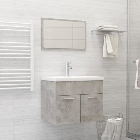 Conjunto de muebles de baño aglomerado gris hormigón de vidaXL, Muebles de baño - Ref: Foro24-3071319, Precio: 198,05 €, Desc...