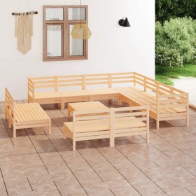 Gartenmöbel-Set 12-teilig aus massivem Kiefernholz von vidaXL, Gartensets - Ref: Foro24-3083159, Preis: 522,99 €, Rabatt: %