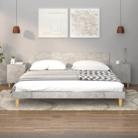 Mesitas de noche 2 uds madera contrachapada gris hormigón de vidaXL, Mesitas de noche - Ref: Foro24-812051, Precio: 56,99 €, ...