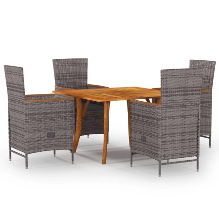 Juego de comedor para jardín 5 piezas gris de vidaXL, Conjuntos de jardín - Ref: Foro24-3071953, Precio: 908,75 €, Descuento: %