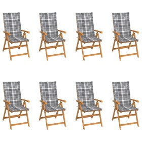 Reclining garden chairs with cushions 8 pcs solid teak by vidaXL, Garden chairs - Ref: Foro24-3072555, Price: 888,20 €, Disco...