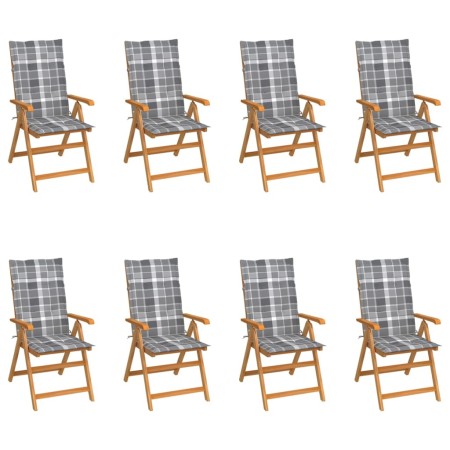 Reclining garden chairs with cushions 8 pcs solid teak by vidaXL, Garden chairs - Ref: Foro24-3072555, Price: 888,20 €, Disco...