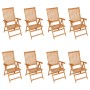 Reclining garden chairs with cushions 8 pcs solid teak by vidaXL, Garden chairs - Ref: Foro24-3072555, Price: 888,20 €, Disco...