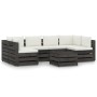 Garden furniture 7 pieces with gray impregnated wood cushions by vidaXL, Garden sets - Ref: Foro24-3068338, Price: 685,99 €, ...