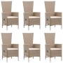 7-piece garden dining set in synthetic beige rattan by vidaXL, Garden sets - Ref: Foro24-3070768, Price: 1,00 €, Discount: %