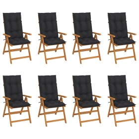 Reclining garden chairs with cushions 8 pcs solid teak by vidaXL, Garden chairs - Ref: Foro24-3072556, Price: 907,99 €, Disco...