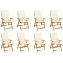 Reclining garden chairs with cushions 8 pcs solid teak by vidaXL, Garden chairs - Ref: Foro24-3072543, Price: 864,99 €, Disco...