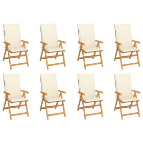 Reclining garden chairs with cushions 8 pcs solid teak by vidaXL, Garden chairs - Ref: Foro24-3072543, Price: 900,40 €, Disco...