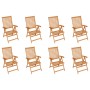 Reclining garden chairs with cushions 8 pcs solid teak by vidaXL, Garden chairs - Ref: Foro24-3072543, Price: 864,99 €, Disco...